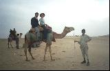 Camel riding in the desert near Jaisalmer